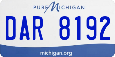 MI license plate DAR8192
