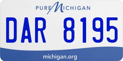 MI license plate DAR8195