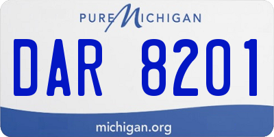 MI license plate DAR8201
