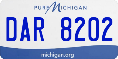 MI license plate DAR8202