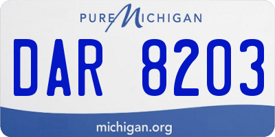 MI license plate DAR8203