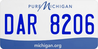 MI license plate DAR8206