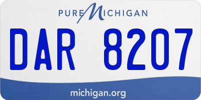 MI license plate DAR8207