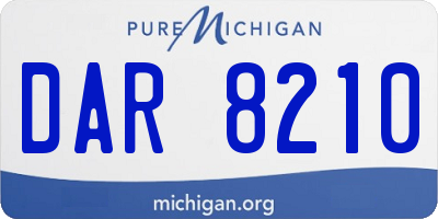 MI license plate DAR8210