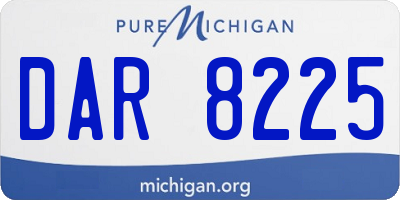 MI license plate DAR8225