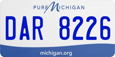 MI license plate DAR8226