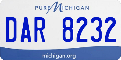 MI license plate DAR8232