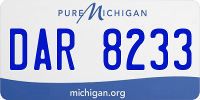 MI license plate DAR8233