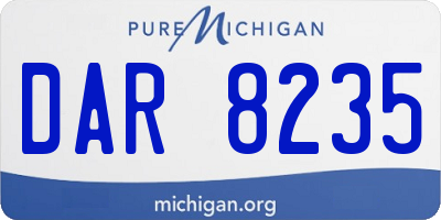 MI license plate DAR8235