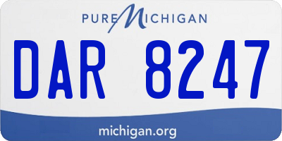 MI license plate DAR8247
