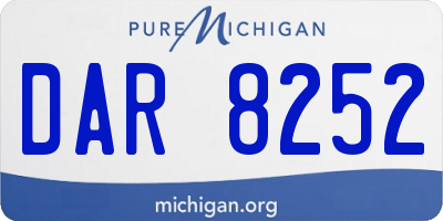 MI license plate DAR8252