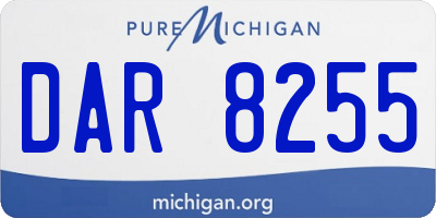 MI license plate DAR8255
