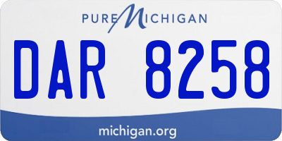 MI license plate DAR8258