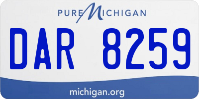 MI license plate DAR8259