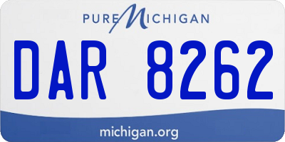 MI license plate DAR8262