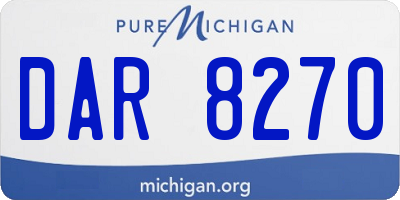 MI license plate DAR8270