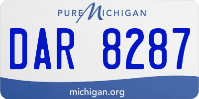 MI license plate DAR8287
