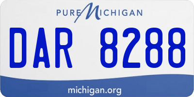 MI license plate DAR8288