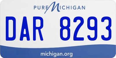 MI license plate DAR8293