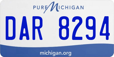 MI license plate DAR8294