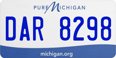 MI license plate DAR8298