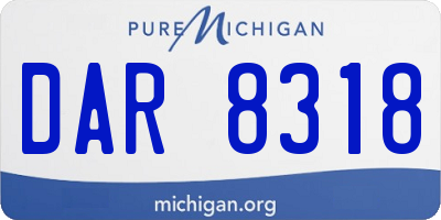 MI license plate DAR8318