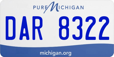 MI license plate DAR8322