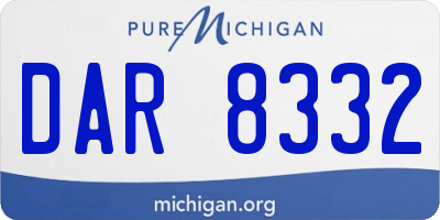 MI license plate DAR8332