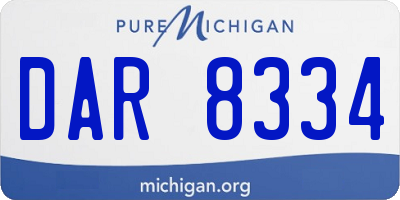 MI license plate DAR8334