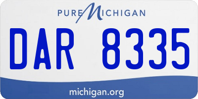 MI license plate DAR8335