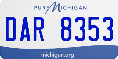 MI license plate DAR8353