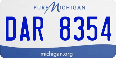 MI license plate DAR8354