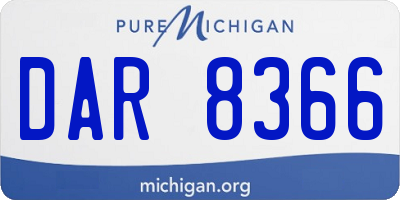 MI license plate DAR8366