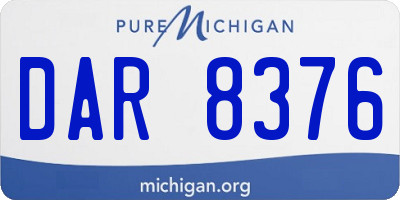 MI license plate DAR8376