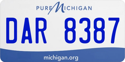MI license plate DAR8387