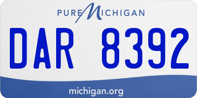 MI license plate DAR8392