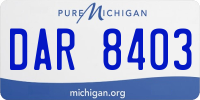 MI license plate DAR8403