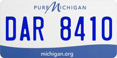 MI license plate DAR8410