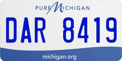 MI license plate DAR8419