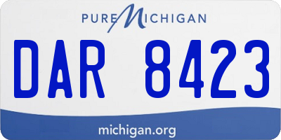 MI license plate DAR8423