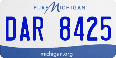 MI license plate DAR8425
