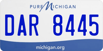 MI license plate DAR8445