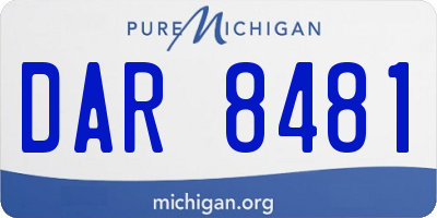 MI license plate DAR8481