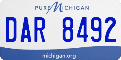 MI license plate DAR8492