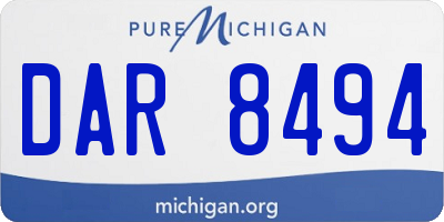 MI license plate DAR8494