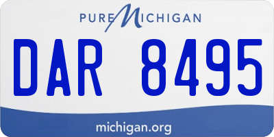 MI license plate DAR8495