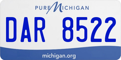 MI license plate DAR8522