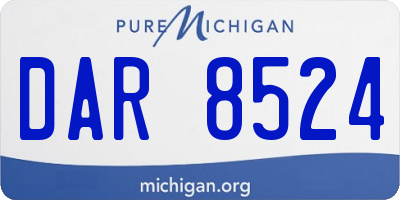 MI license plate DAR8524
