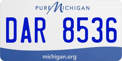 MI license plate DAR8536