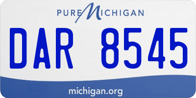 MI license plate DAR8545